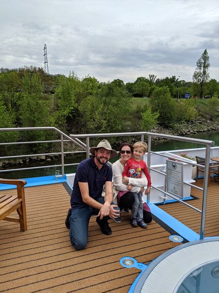 The Marions on the top deck of our riverboat